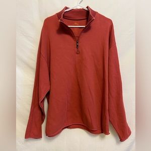 Tommy Bahama Salmon Cotton Knit Mens Long Sleeve‎ 1/2 Zip Sweater Size Large